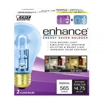 Feit Electric Q43A/CL/D/2 Energy Saving Bulb,Clear ~ 43 Watt