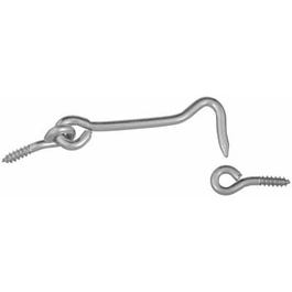 Hook & Eye, Stainless Steel, 4-In.