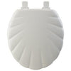 Mayfair Round Molded Wood Toilet Seat, Easy-Clean & Change(TM) STA-TITE(TM) Hinge, Shell Design, White