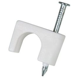 Coax Staple, White, 1/4-In., 50-Pk.