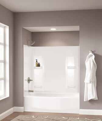 Delta Pro-Series Bathtub Wall Set (31 in. x 60-1/2 in. x 58 in., High Gloss White)