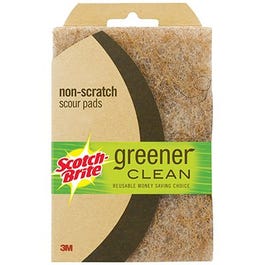 Greener Clean Scour Pad, Non-Scratch, 3-Pk.