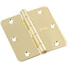 Door Hinge, Interior, Polished Brass, 3.5-In.