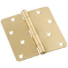 Door Hinge, Interior, Satin Brass, 4-In.