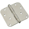 Door Hinge, Interior, Round-Edge, Stainless Steel, 4-In.