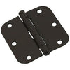 Door Hinge, Interior, Round-Edge, Oil-Rubbed Bronze, 3-In.