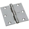 Door Hinge, Interior, Square-Edge, Satin Chrome, 3.5-In.