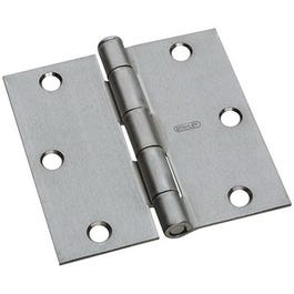 Door Hinge, Interior, Square-Edge, Satin Chrome, 3.5-In.