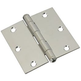 Door Hinge, Interior, Square-Edge, Stainless Steel, 3.5-In.