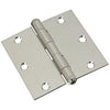 Door Hinge, Interior, Square-Edge, Stainless Steel, 3-In.