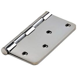 Door Hinge, Interior, Polished Chrome, 4-In.