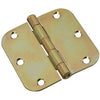 Door Hinge, Interior, Round-Edge, Brass Tone, 3.5-In.