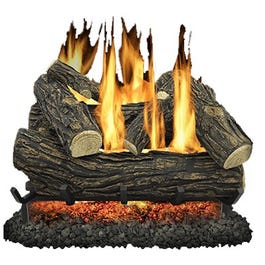 Fireplace Log Set, Vented, 55,000-BTU, 24-In.