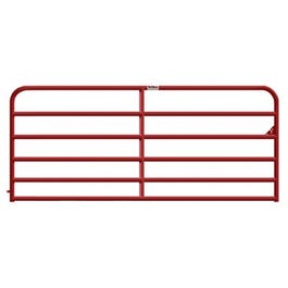 Heavy Duty Gate, 6-Rail, Red, 10-Ft.