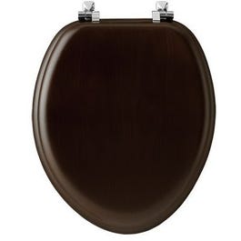 Mayfair Elongated Natural Reflections™ Veneer Toilet Seat, Chrome Hinge, Walnut