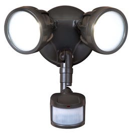 LED Security Light, Twin Head, 180-Degree Motion, Bronze