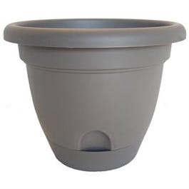 Lucca Self-Watering Planter, Plastic, Peppercorn Dark Brown, 12-In.