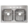 Double-Bowl Kitchen Sink, Stainless Steel, 22 x 33-In.