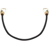 ProSource Bungee Stretch Cord, 10 mm Dia, 48 in L, Polypropylene, Black, Hook End