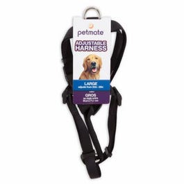 Nylon Dog Harness, Black, 3/4 x 20-28-In.