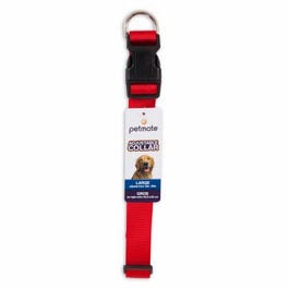 Adjustable Nylon Dog Collar, Red, 1 x 16-26-In.