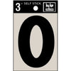 Address Letters, O, Black Vinyl, Adhesive, 3-In.