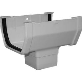 Gutter Drop Outlet, White Vinyl