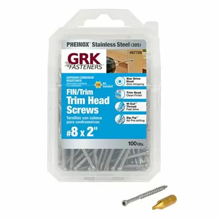 GRK Fasteners  Pheinox FIN/TRIM Finishing Trim Head Screw, #8 x 2 (#8 x 2)