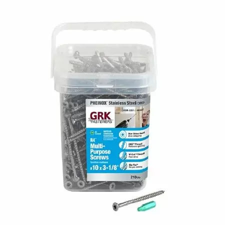 GRK Fasteners R4 #10 x 3-1/8 in. 305 Stainless Steel Star Drive Bugle Head Multi-Purpose Screw (#10 x 3-1/8)