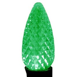 LED Bulbs, C9, Green Faceted, 25-Pk.