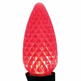 LED Bulbs, C9, Red Faceted, 25-Pk.