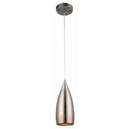 Mini Pendant Light, Brushed Nickel/Metal Shade, 60-Watt