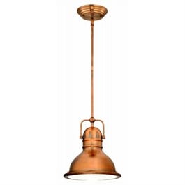 LED Mini Pendant Light, Dimmable, Washed Copper, 9-Watt