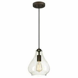 Mini Pendant Light, Oil-Rubbed Bronze/Clear Glass, 60-Watt