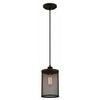 Pendant Light Fixture, Oil-Rubbed Bronze/Mesh Shade, 60-Watt