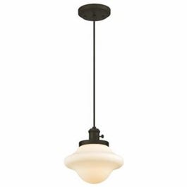 Mini Pendant Light, Oil-Rubbed Bronze/Frosted Glass, 60-Watt