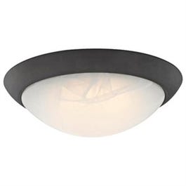 LED Ceiling Light Fixture, Flush Mount, Oil-Rubbed Bronze/White Shade, 11-In.