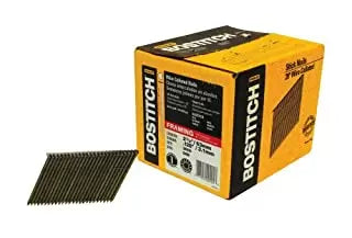 Bostitch 2,000-Qty 2-1/2 X .131 Smooth Shank 28 Degree Wire Collated Full Round Head Stick Framing Nails (2-1/2 X .131)