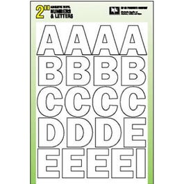 House Address Number & Letter Set, Peel & Stick, White Vinyl, 2-In.