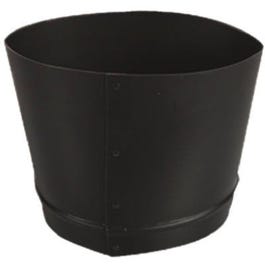 Black Stove Pipe Reducer, 24-Ga., 7-In. Oval x 6-In.