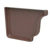 Gutter End Cap, Left, Brown Aluminum, 5-In.