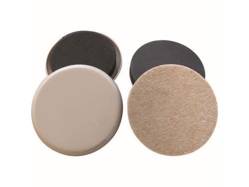 Shepherd Hardware 3-1/2-Inch Reusable, Round, Felt Gard/Slide Glide Furniture Slider Combo, Beige, 8-Pack