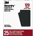 3M™ Wetordry™ Sanding Sheets 88602NA, 9 in x 11 in, 120 grit, 25 sheets/pk, 10 pks/cs (9 x 11)