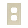 Eaton Cooper Wiring Standard Size Duplex Receptacle Wallplate, Ivory