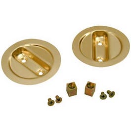 Pocket Door Pull, Brass, 2-1/8-In.