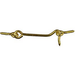 Hook & Eye, Brass, 4-In.