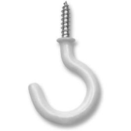 Cup Hooks, White Vinyl, 7/8-In., 4-Pc.