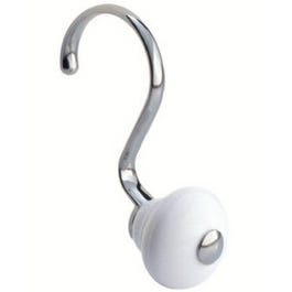 York 12-Piece White/Chrome Shower Hooks
