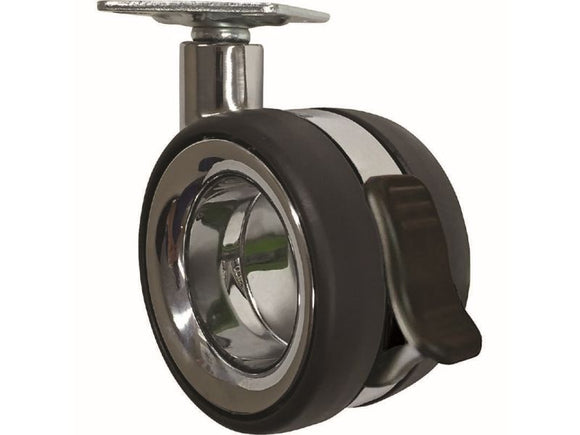 Shepherd Hardware 3-Inch Hub-Free Designer Casters, Twin Wheel Vacant w/ Brake