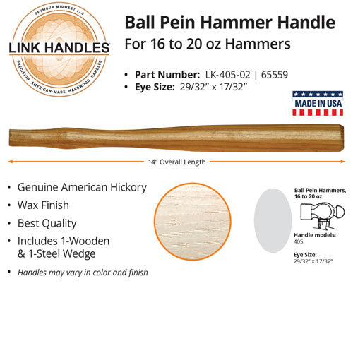 Seymour 14 Ball Pein Machinist Hammer Handle For 16 to 20 Oz Hammers (14)